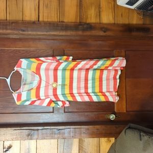 1xl striped cotton dress with pendant necklace attached